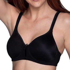 Vanity Fair Womens Body Caress Full Coverage Wireless Bra 72335 -MID- Black 34D